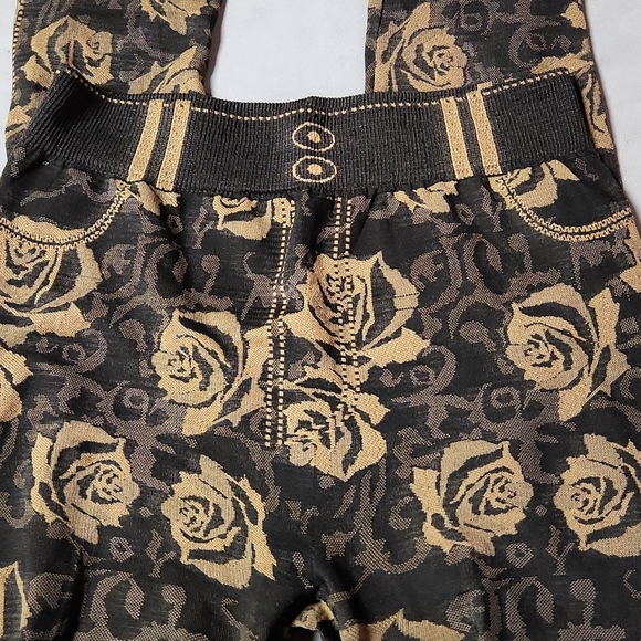 Brown and Gold Leggings One Size Unbranded - Picture 4 of 5